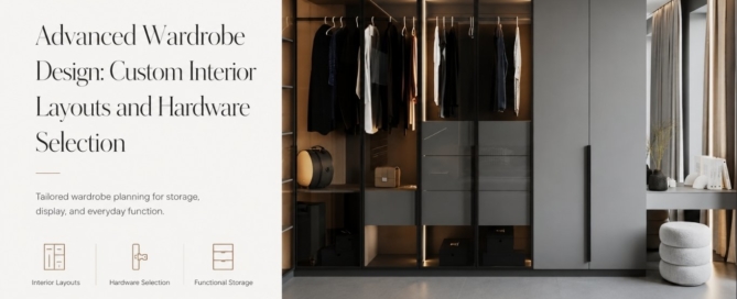 Advanced Wardrobe Design: Custom Interior Layouts and Hardware Selection